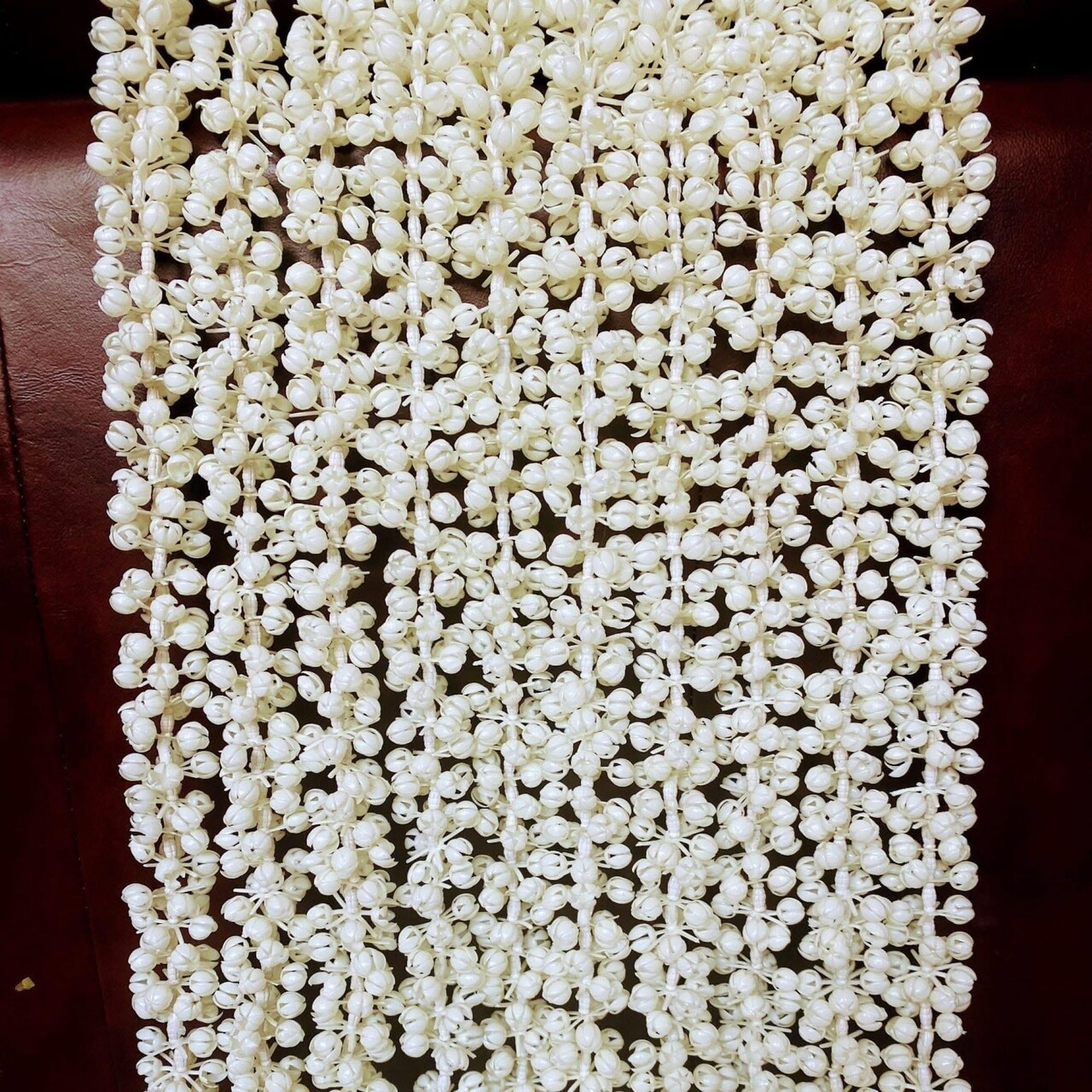 Artificial Jasmine Buds Garland 4 Strings for Festivals Pooja Indian Muslim Wedding Housewarming Diwali Decorations Eid Decoration Mehndi Party Day of the Dead Door Hanging Decor